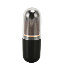 (Black) Retractable Dense Bristle Powder Brush Compact Black