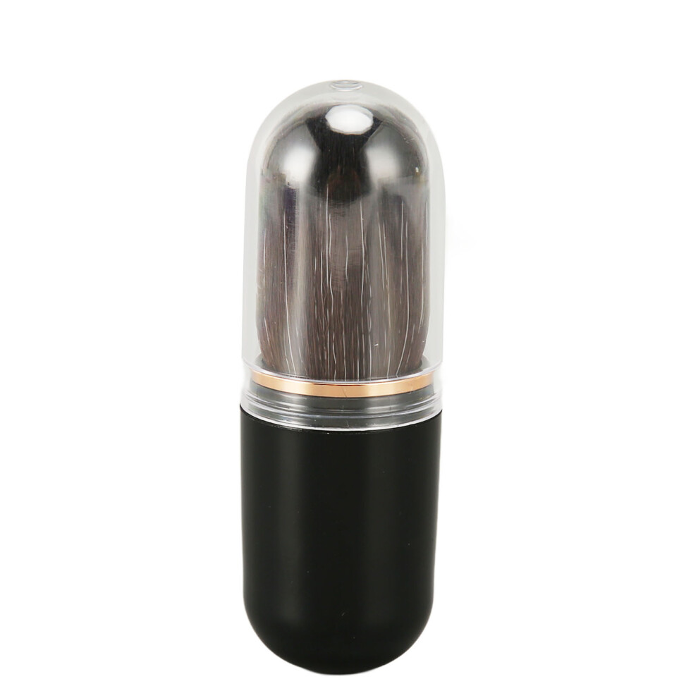 Black (Black) Retractable Dense Bristle Powder Brush Compact