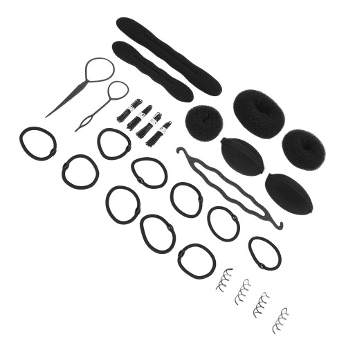 Haar-Bun-Shaper Set mit Clips und Gummibändern für Kinder 1