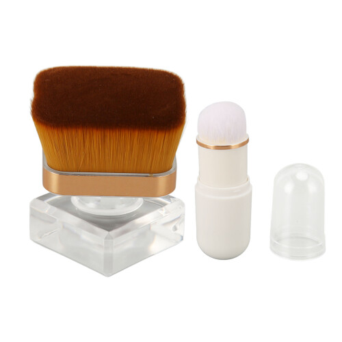 2pcs Liquid Foundation Brush Clear Base Soft Dense Loose Powder White 1
