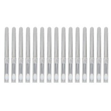 15pcs Silicone Lip Brush Transparent Handle Dustproof Lid Reusable