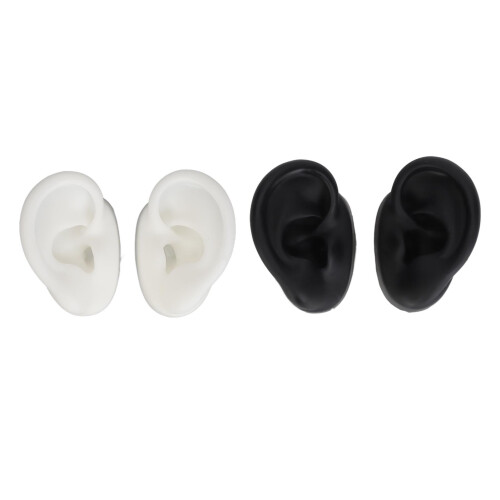(Black and White) 2 Paia Modelli Orecchio Silicone 3D per Gioielli