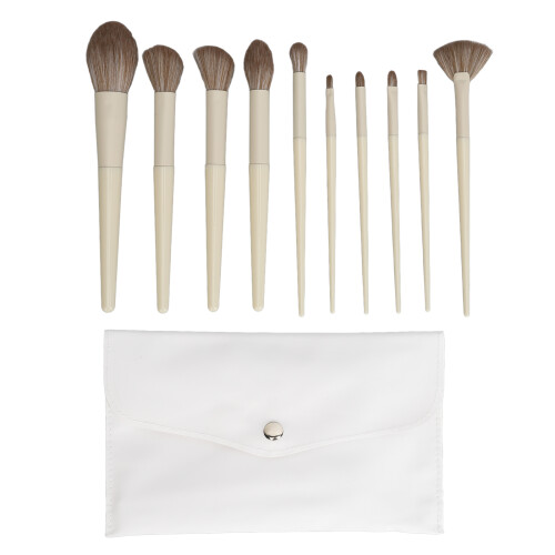 10pcs Makeup Brush Set w/ Storage Bag