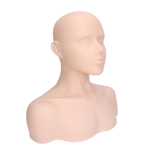 Mannequin Head with Shoulder PVC Makeup Wig Display 2