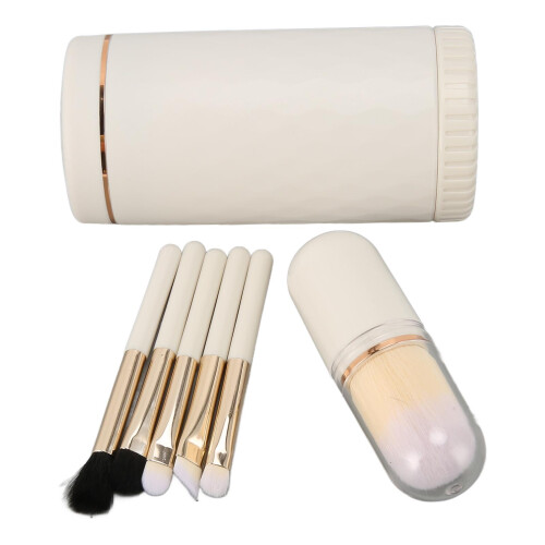 (White) 6-in-1 synth. make-up brush set foundation powder eye 2