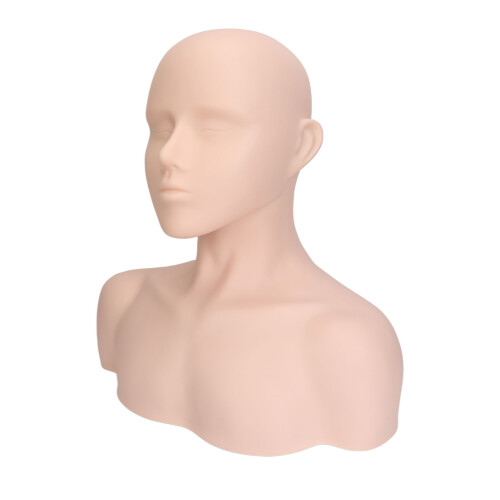 Mannequin Head with Shoulder PVC Makeup Wig Display 1