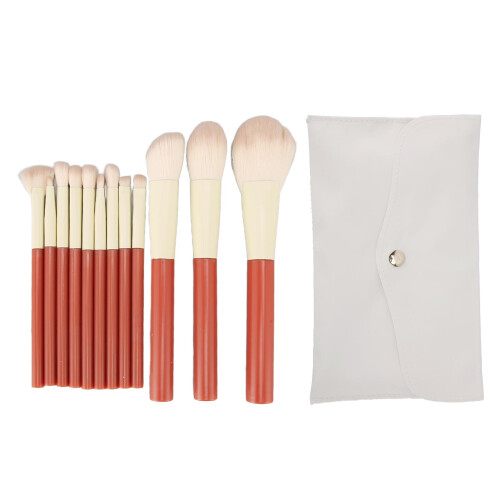 12er tragbares Make-up-Pinselset mit Hülle weiche Borsten