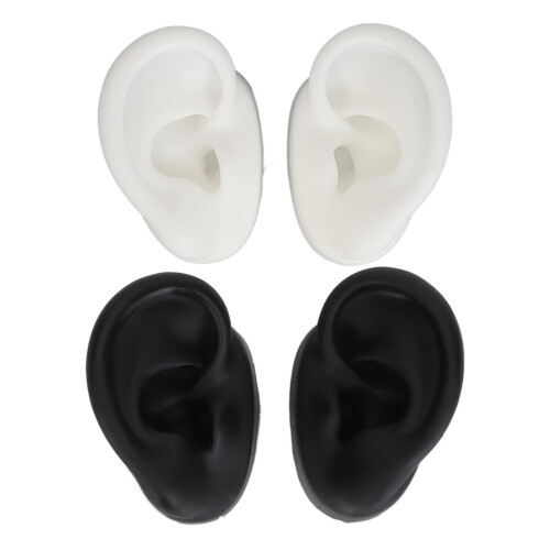 (Black and White) 2 Paia Modelli Orecchio Silicone 3D per Gioielli 2