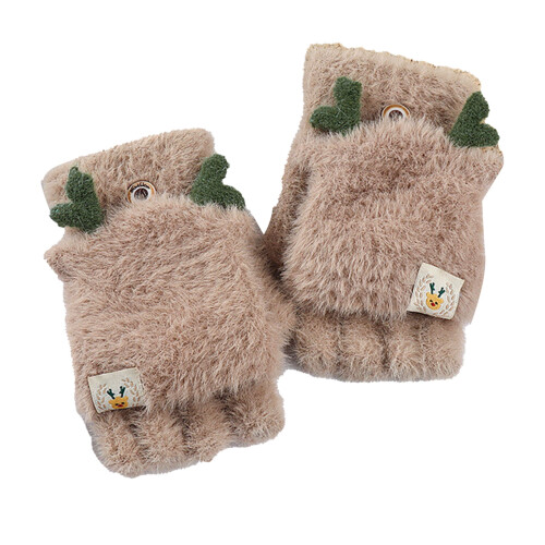 (Coffee) Fingerlose Winter-Kinderschals Grau Warm