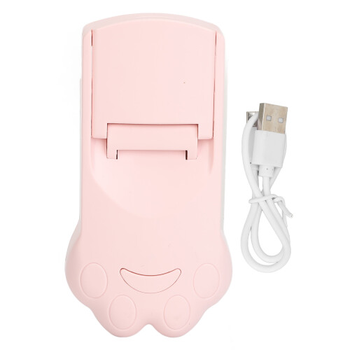 (Pink) USB Rechargeable Heated Eyelash Curler White