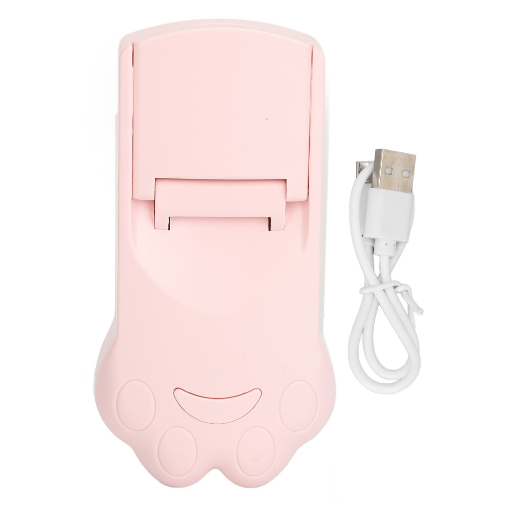 (Pink) USB Rechargeable Heated Eyelash Curler 2 Gear White