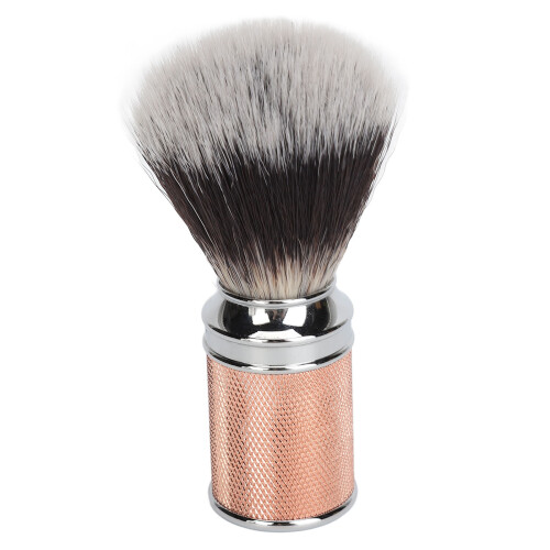 (Rose Gold) Rose Gold Curved Nylon Beard Foaming Brush
