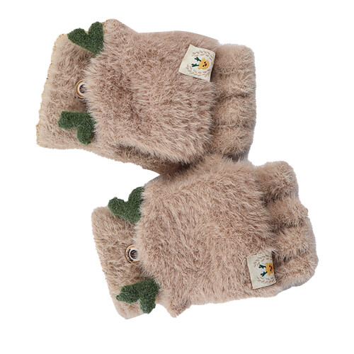 (Coffee) Fingerlose Winter-Kinderschals Grau Warm 2
