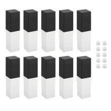 10x leere Lipgloss-Tuben 5ml nachfüllbar mit schwarzer Kappe