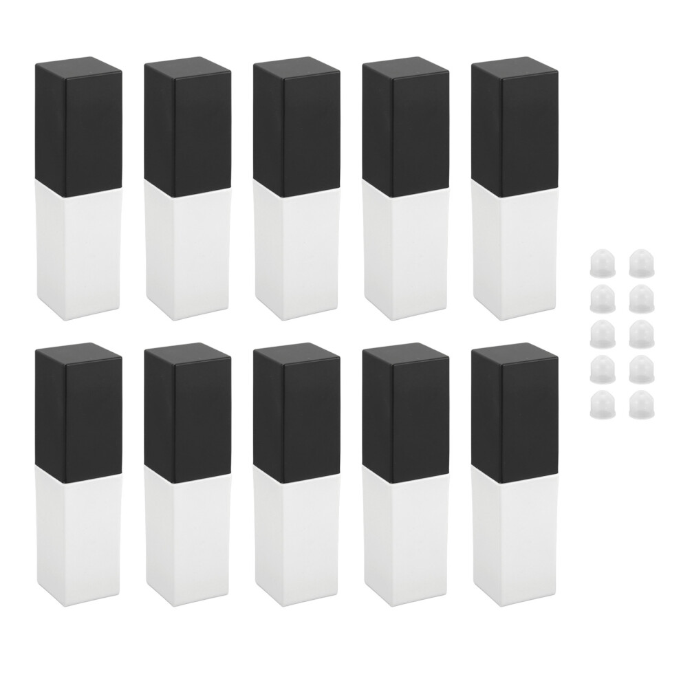 Black 10Pcs Empty Lip Gloss Tubes 5Ml Refillable Balm Container Cover