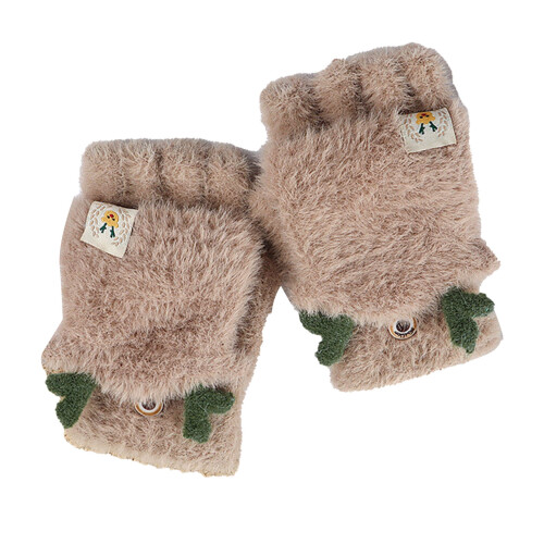 (Coffee) Fingerlose Winter-Kinderschals Grau Warm 1