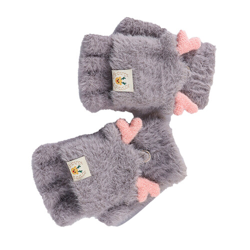 (Grey) Fingerlose Winter-Kinderschals Grau Warm 2