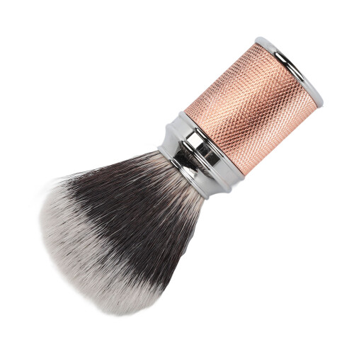 (Rose Gold) Rose Gold Curved Nylon Beard Foaming Brush 1