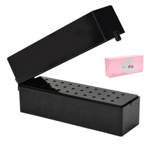 (Black) 30-Gats Nagelboor Bits Houder Stofdicht Manicure Accessoires Zwart