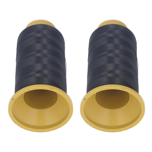 (Black) 2pcs Sewing Thread Cones 2187 Yards Each 3 Strand Black 2