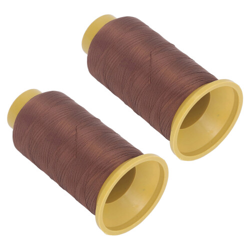 (Light Brown) 2pcs High Tensile 3 Strand Quilting Thread 2187 Yards Medium Brown 1