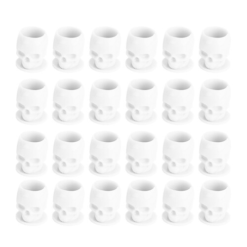 (White) 200x Schedel Tattoo Ink Cup Wegwerp