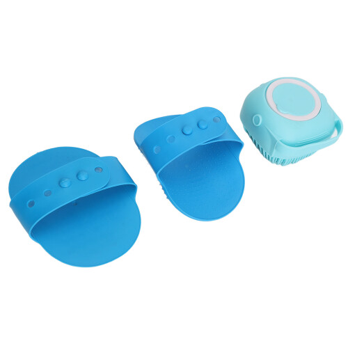 3x Badebürste aus Silikon, blau 1