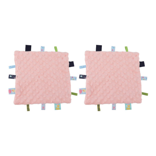 (Pink) 2x Babysicherheitsdecke, reine Baumwolle, 3D-Sensorik, Gelb