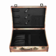 Large Wooden Barber Tool Case with Password Lock