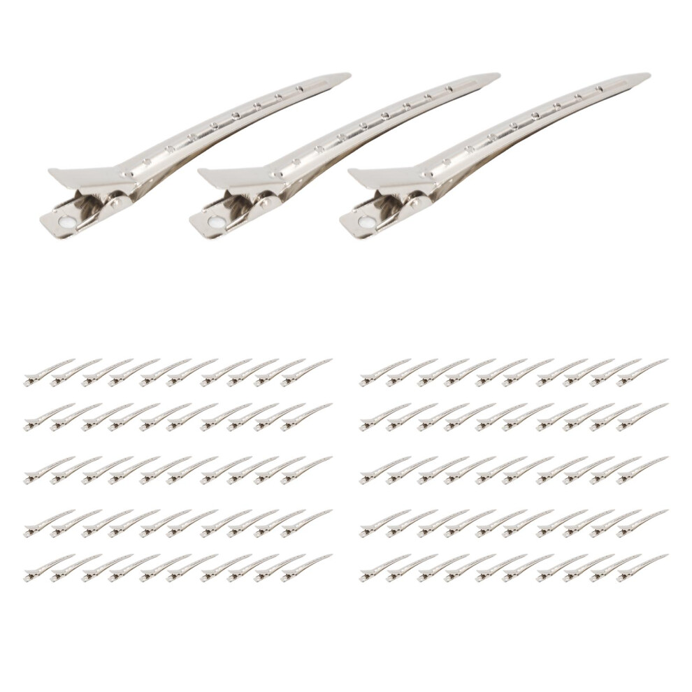 Unisex 100Pcs Hair Styling Clips Firm Clamp Sectioning Pin Curl Salon Use