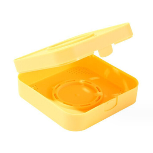 (Yellow) Draagbare poederpuff opbergbox geel 1