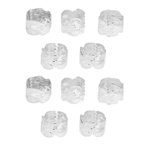 40x Silberne Bartperlen Vintage Haar-DIY 1