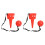(Red) 2 Set Plastic Catch Ball Set Matte Yellow Kids Reflexivity Exercise 1