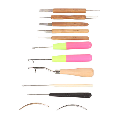 12tlg Dreadlocks-Set: Haken & Nadeln, robust 2
