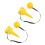 (Yellow) 2 Set Plastic Catch Ball Set Matte Yellow Kids Reflexivity Exercise 5