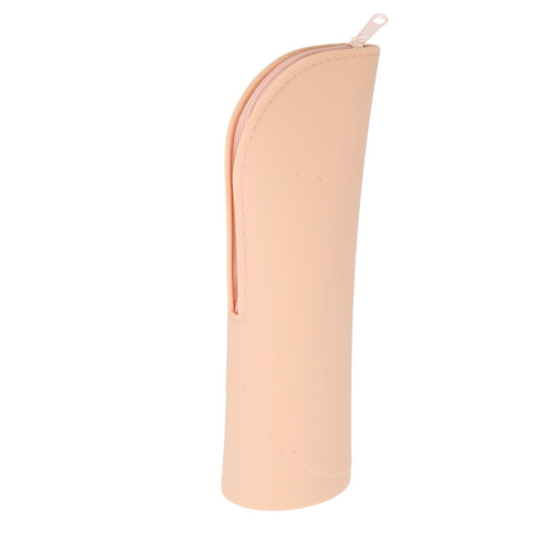 Khaki Zipper Silicone Makeup Brush Holder 2