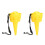 (Yellow) 2 Set Plastic Catch Ball Set Matte Yellow Kids Reflexivity Exercise 4