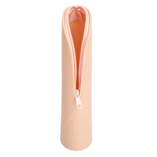 Khaki Zipper Silicone Makeup Brush Holder 1