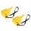 (Yellow) 2 Set Plastic Catch Ball Set Matte Yellow Kids Reflexivity Exercise 2