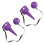 (Purple) 2 Set Plastic Catch Ball Set Matte Yellow Kids Reflexivity Exercise 4
