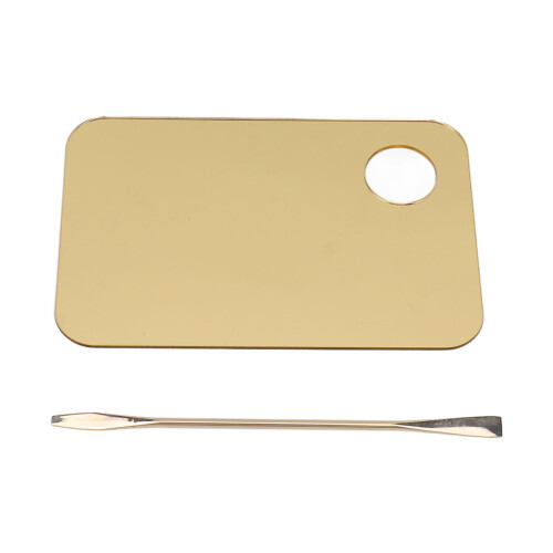 Goldene Acryl-Make-up-Palette mit Spatel