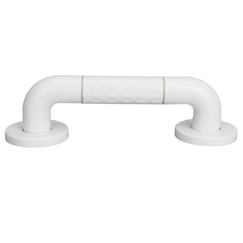 (White) 29cm Stainless Steel Bathroom Grab Bar White 1