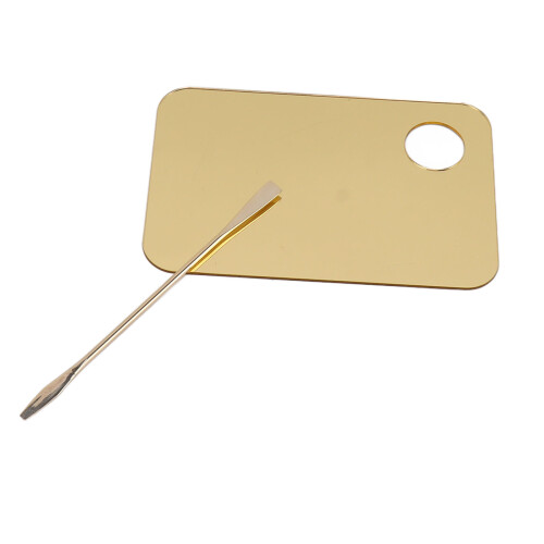Goldene Acryl-Make-up-Palette mit Spatel 1
