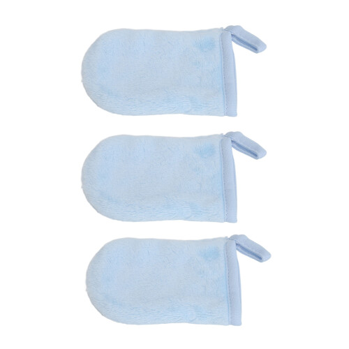 3pcs Reusable Soft Microfiber Makeup Remover Gloves 2