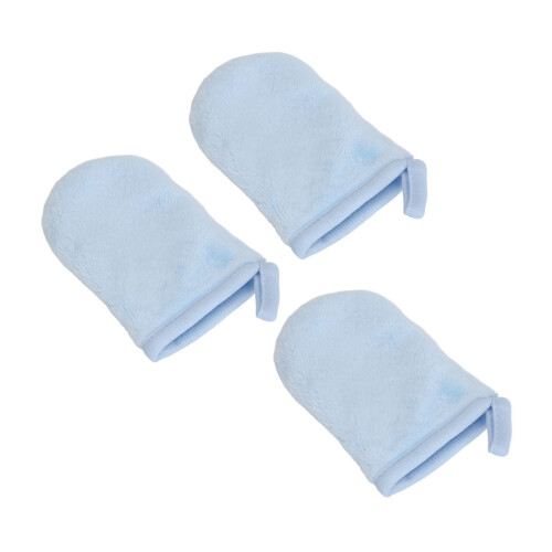 3pcs Reusable Soft Microfiber Makeup Remover Gloves 1