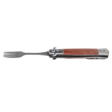 Spring Fork Rosewood Handle Stainless Steel Foldable for Camping