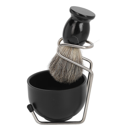 Männerbart-Rasier-Set: Pinsel, Stand, Schaumschale 2