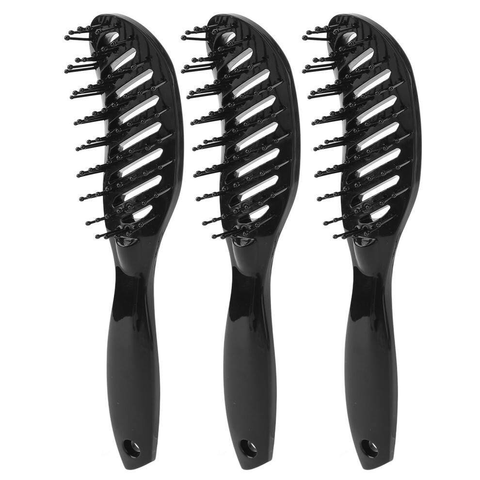 3pcs Man Detangling Curved Removable Hairbrush 9 Rows for Blow Drying