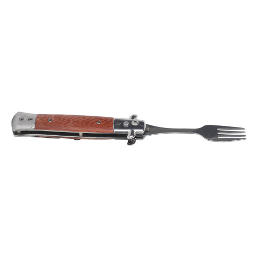 Spring Fork Rosewood Handle Stainless Steel Foldable for Camping 2