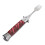 (Red) Folding Spring Camping Fork 304 Stainless Steel Pocket Automatic Red 5